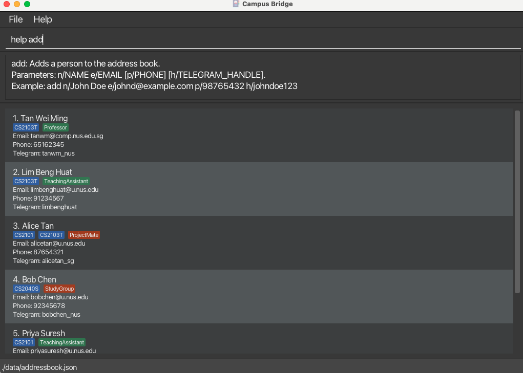 result for 'help add'